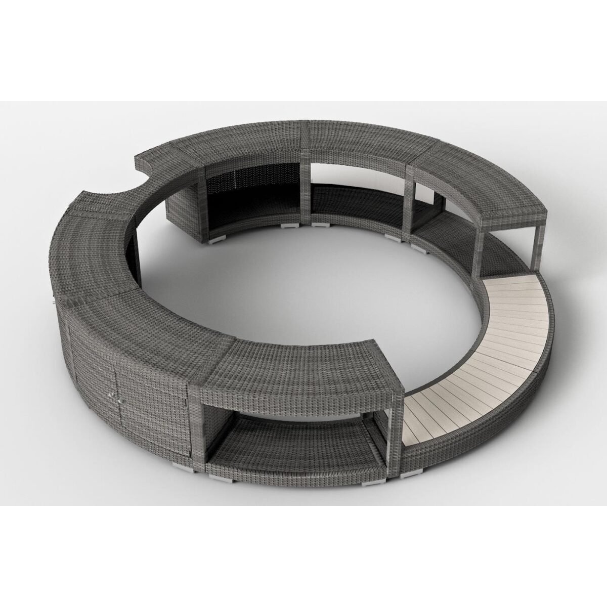 Umrandung aus Polyrattan f&uuml;r Softub Legend Graphite