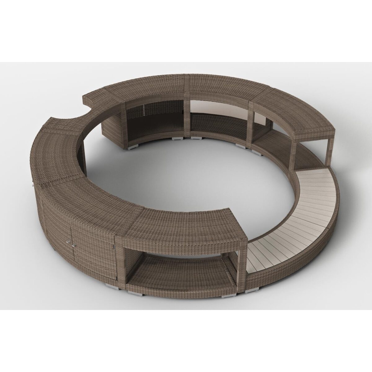 Umrandung aus Polyrattan f&uuml;r Softub Legend Sand