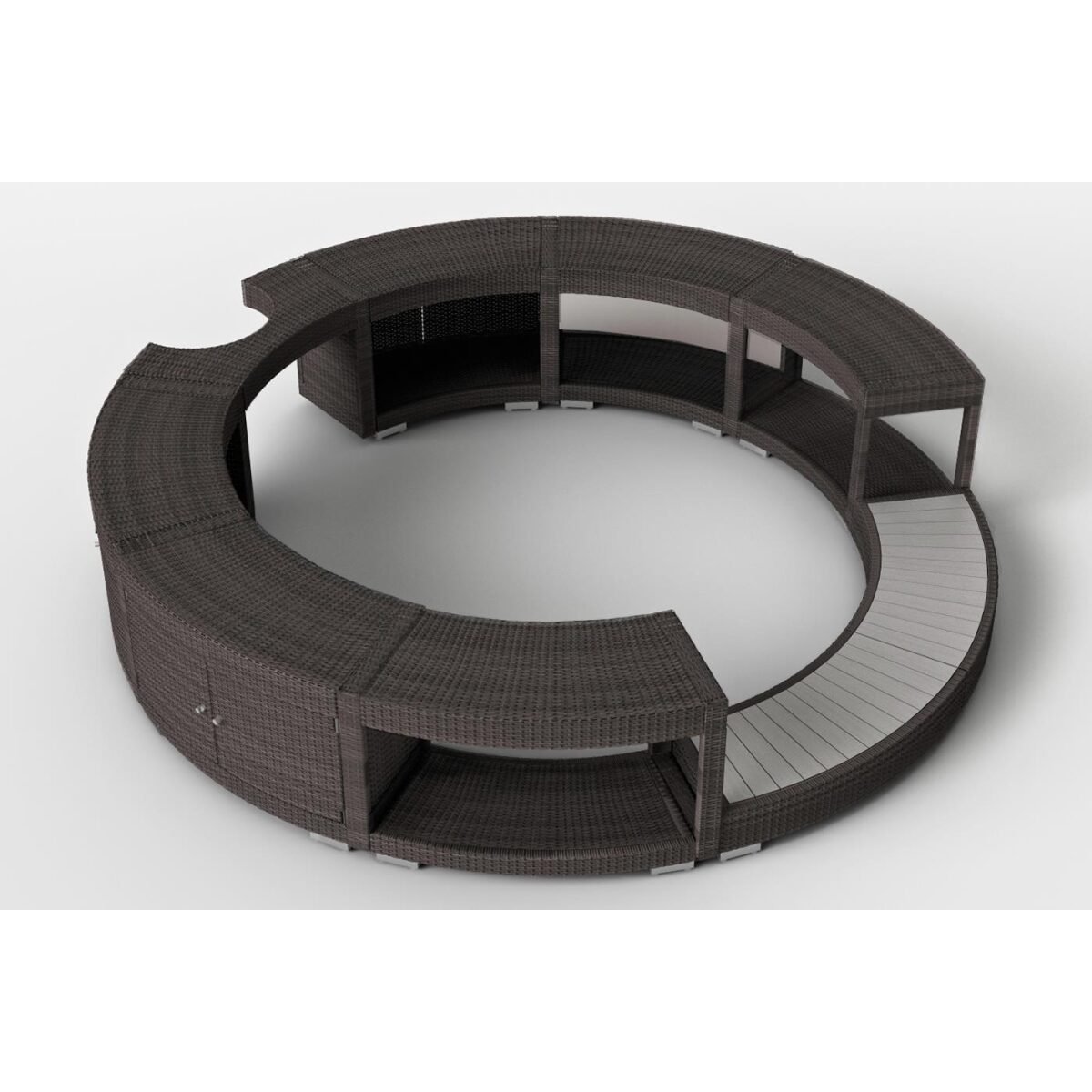 Umrandung aus Polyrattan f&uuml;r Softub Legend Stone