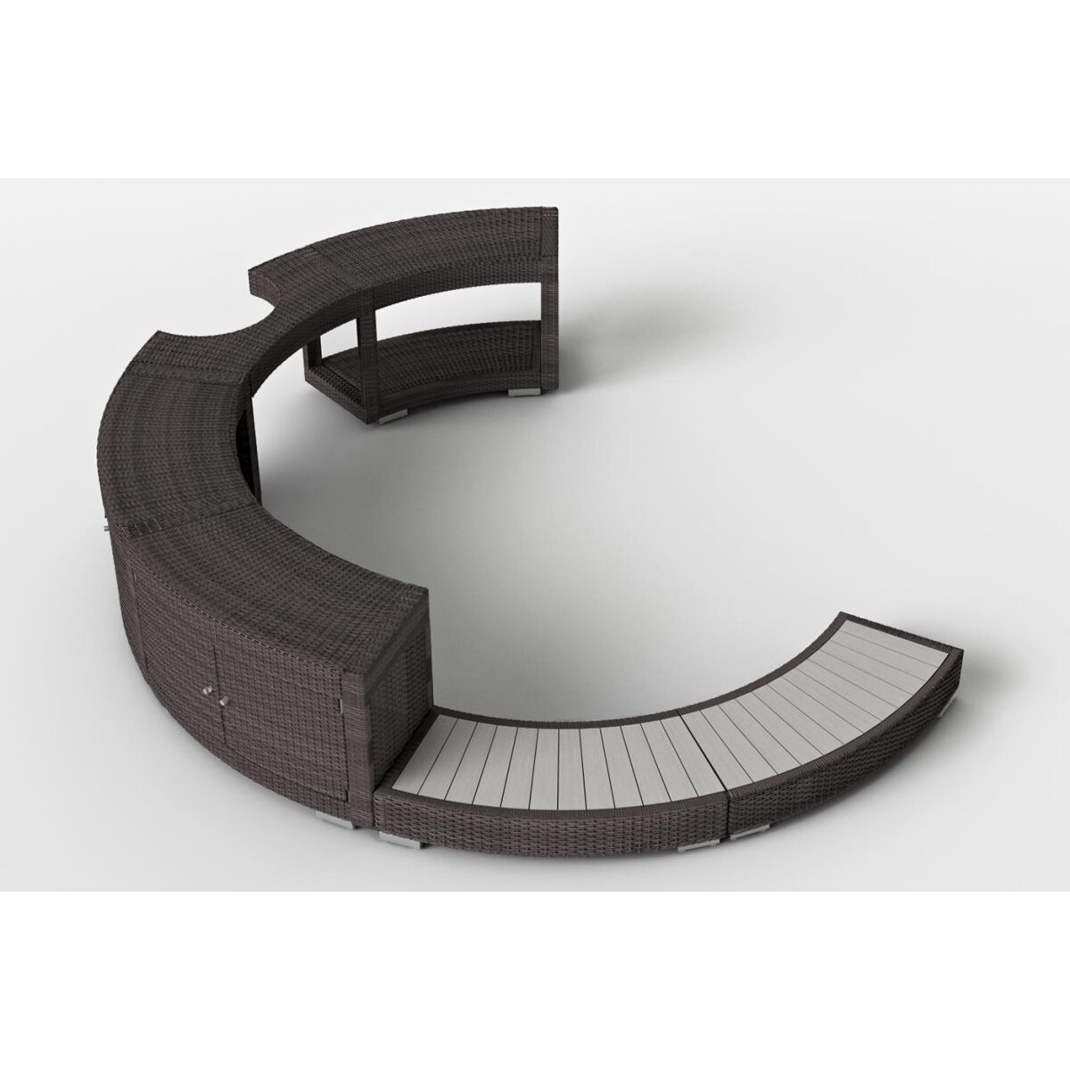 5/8-Umrandung aus Polyrattan f&uuml;r Softub Legend...
