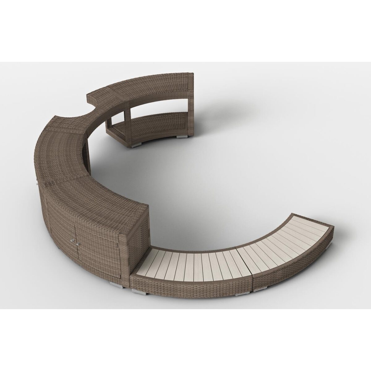 5/8-Umrandung aus Polyrattan f&uuml;r Softub Resort /...