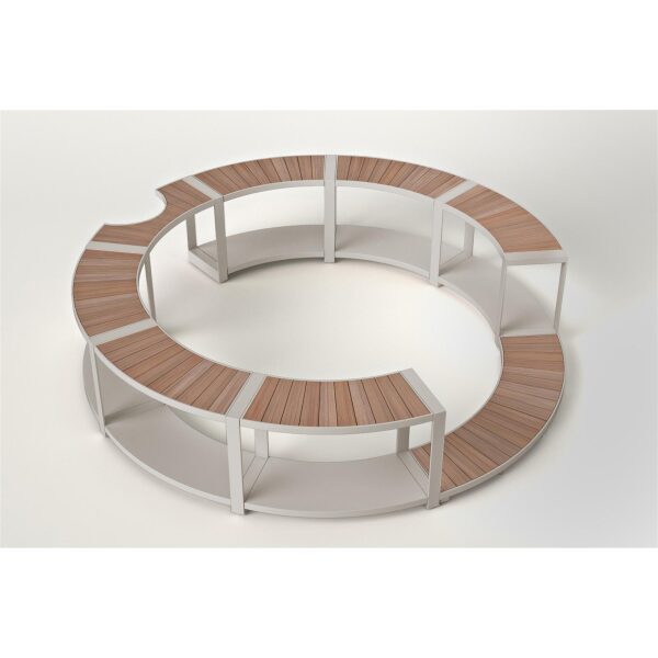 Umrandung aus Edelstahl & Stauseeholz für Softub Legend Beige