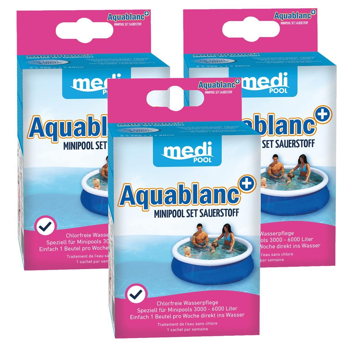 mediPOOL Aquablanc Mini Pool Set Sauerstoff 3x 320g