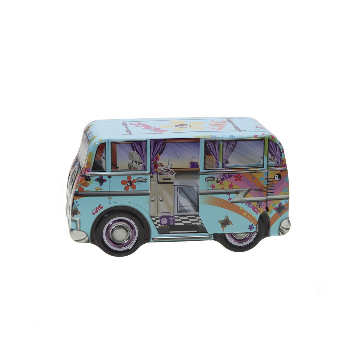 Mini Camper Dose, blauer Mini-Van, Keksdose ca. 16,5 cm x 9,