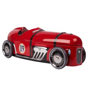 Roter Sportwagen mit drehbaren R&auml;dern, Blechdose...