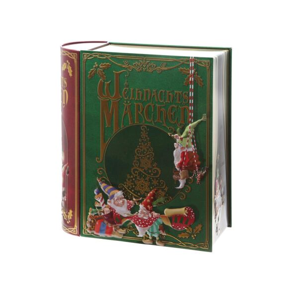 Blechdose "Weihnachtsmärchen-Buch" für Plätzchen & Co., lebensmittelecht, 24,5 x 21 cm, Weihnachts-Edition mit PH24 Backrezept