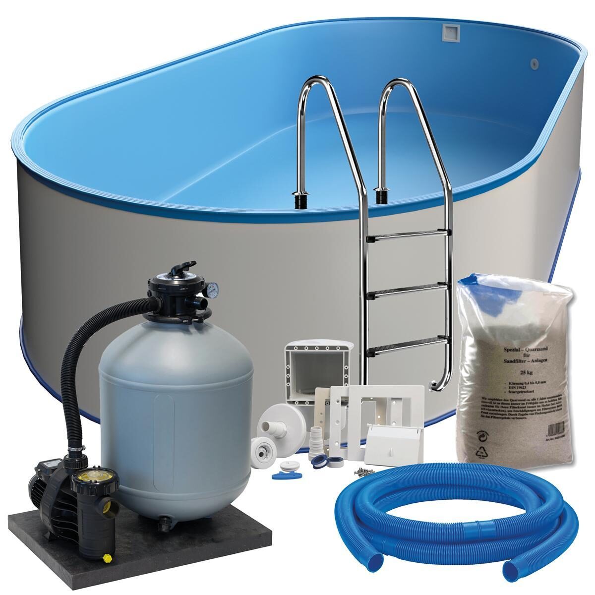 Ovalpool-Set exklusiv 8,00 x 4,20 x 1,50 box