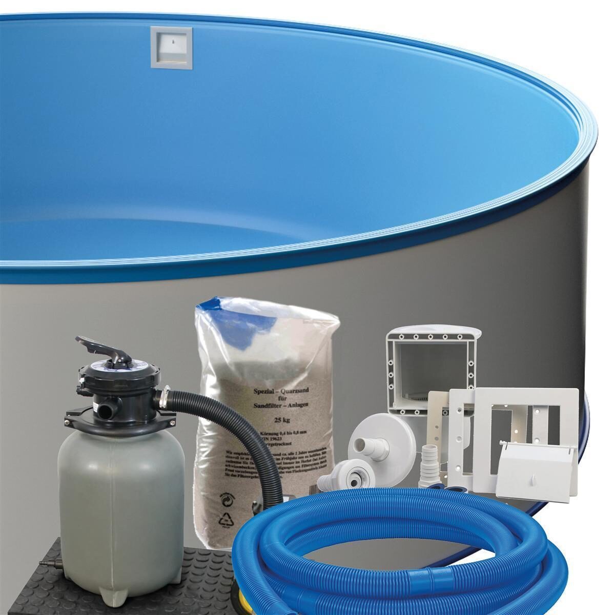 Stahlwand Rundpool-Set exklusiv, verschi box