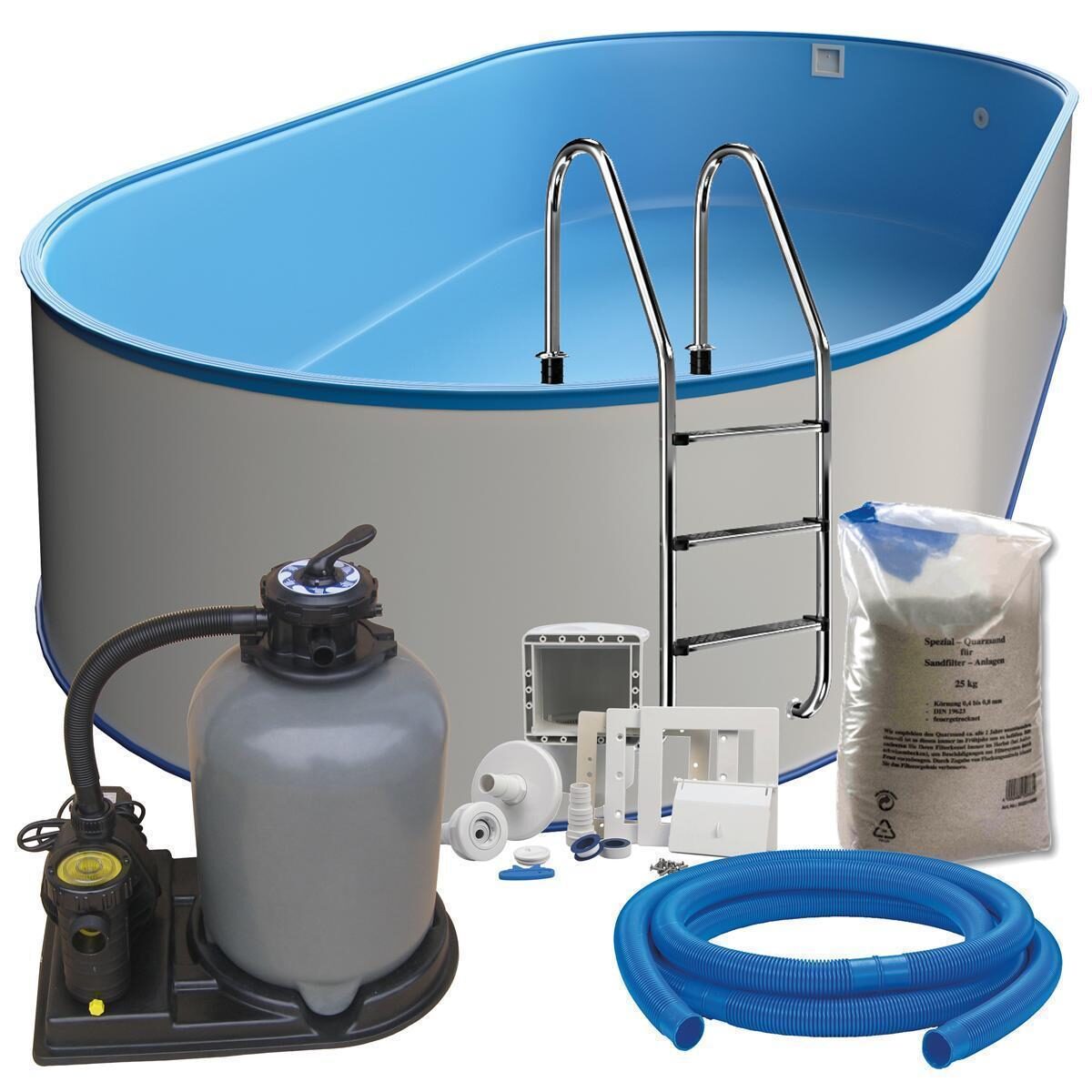 Ovalpool-Set exklusiv, verschiedene Gr&o box