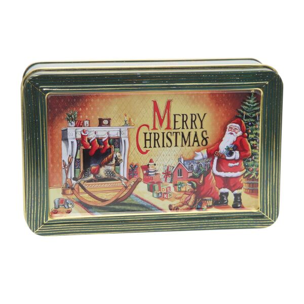 Mini-Blechdose "Merry Christmas", lebensmittelecht, 13,5 x 8,5 cm, Weihnachts-Edition mit PH24 Backrezept