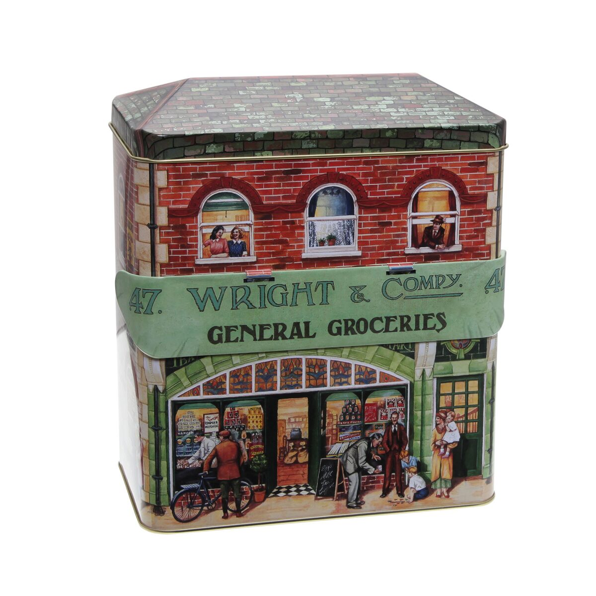 Nostalgische XL-Blechdose "Wright & box
