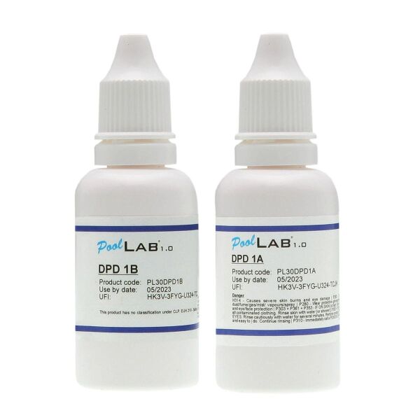 POWERHAUS24 PoolLAB flüssige Reagenzien DPD 1A + DPD 1B, 2x 30 ml