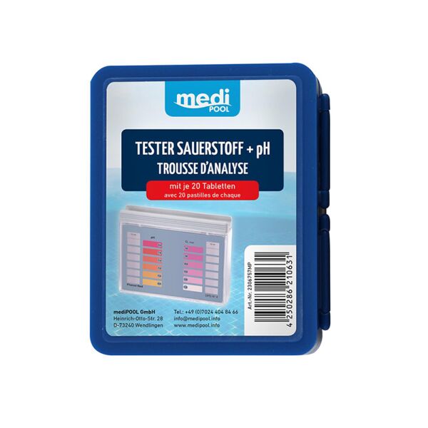 mediPOOL Rapid Tester mit 40 Reagenzien Aktivsauerstoff & pH