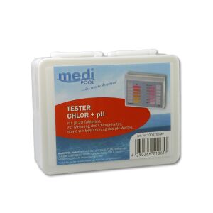 mediPOOL Rapid Tester mit 40 Reagenzien Chlor & pH