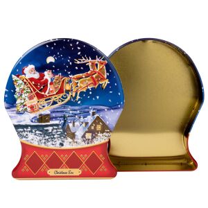Weihnachtliche Blechdose mit Santa & Schlitten,...