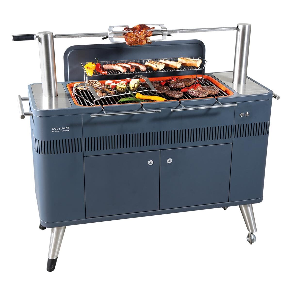 Everdure HUB Holzkohlegrill mit elektrischem Anzünder &
