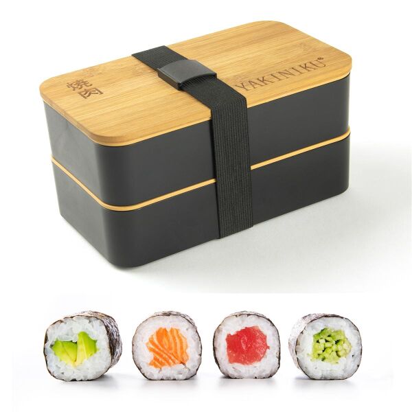 Yakiniku japanische Lunch- / Picknick- / Bento Box mit Bambusdeckel