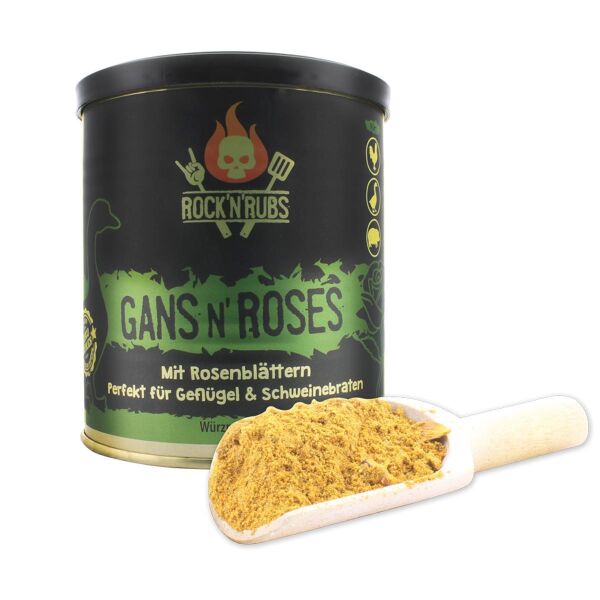 RockNRubs Gold Line Edition Gans N Roses Premium BBQ Rub - Gewürz nicht nur zum Grillen, 140g