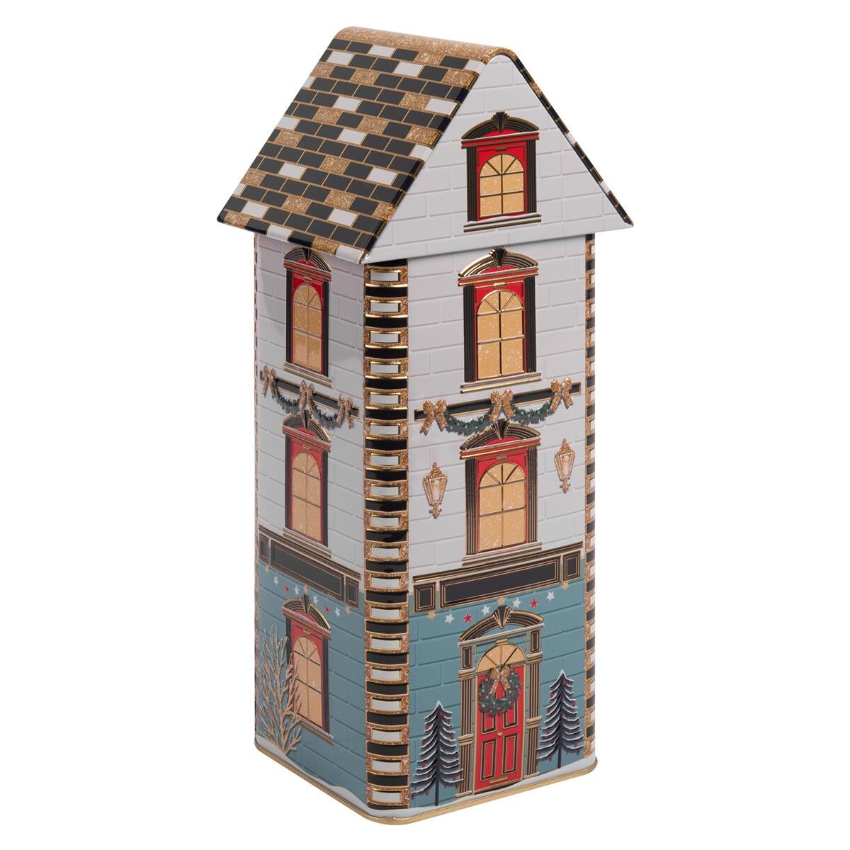 Blechdose Paris Christmas House, lebensmittelecht, 9,5 x 9,5