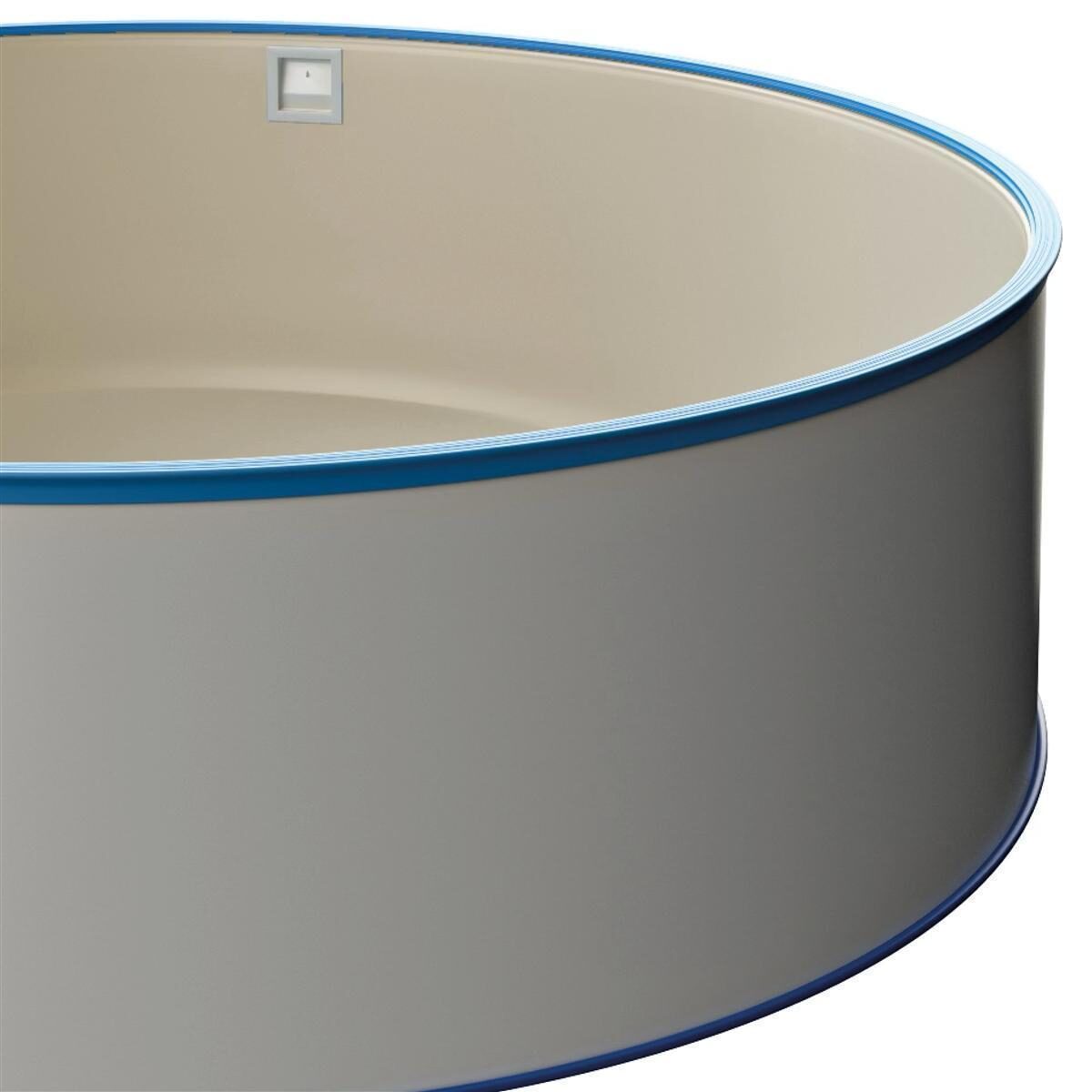 Runder Stahlwandpool, inkl. Bodenschiene box
