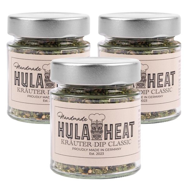 HULAHEAT 3x Kräuter-Dip Classic 3x 30g, Gewürzmischung, Dip zum Anrühren, vegan