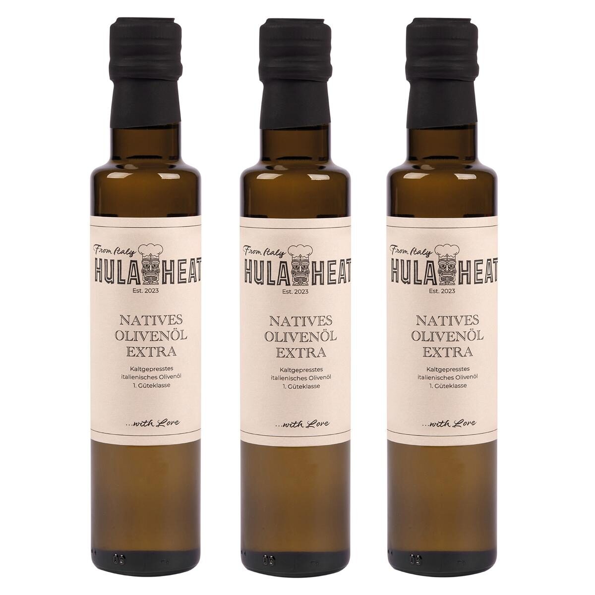 HULAHEAT 3x Natives Olivenöl Extra 3x 250 ml, 1. Gü