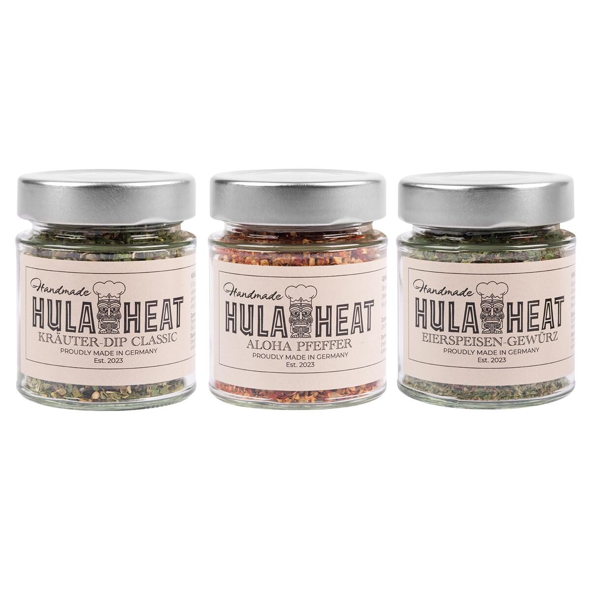HULAHEAT 3er Gewürze-Mix im Set Aloha Pfeffer 60g, Eier