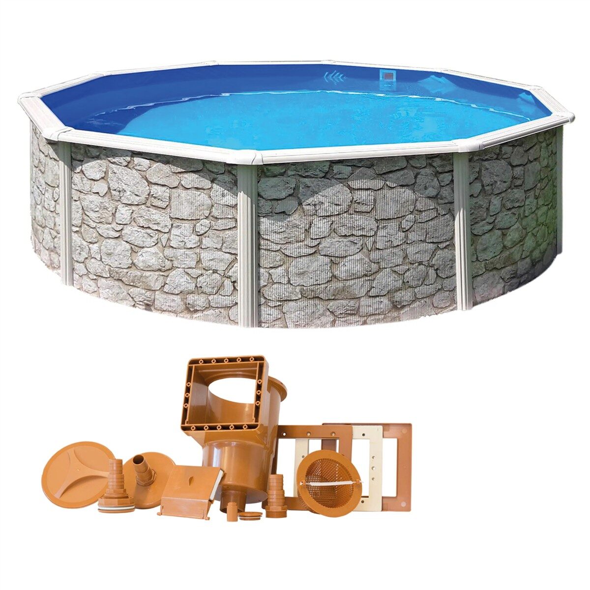Summer Fun Premium Rundpool-Set Steinoptik 4,60 x 1,20 m