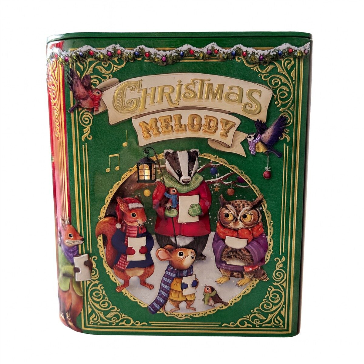 Weihnachtsmelodie Blechdose in Buchform dekorative Geschenkd