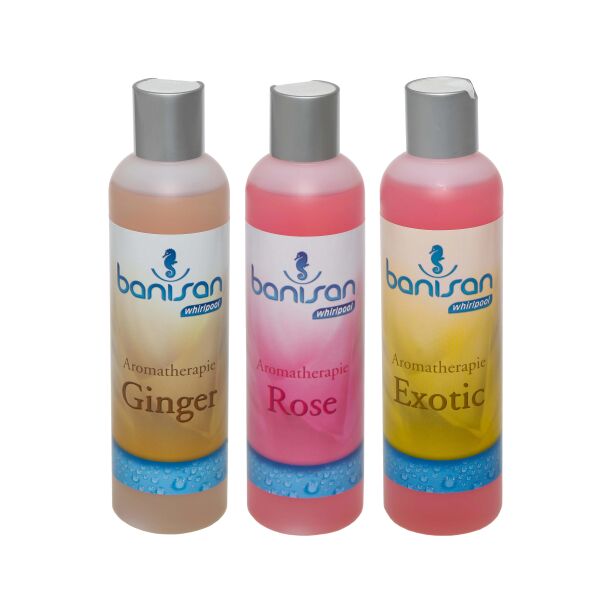 Banisan Aromatherapie 3 Badezusätze Ginger, Rose, Exotic, je 250 ml