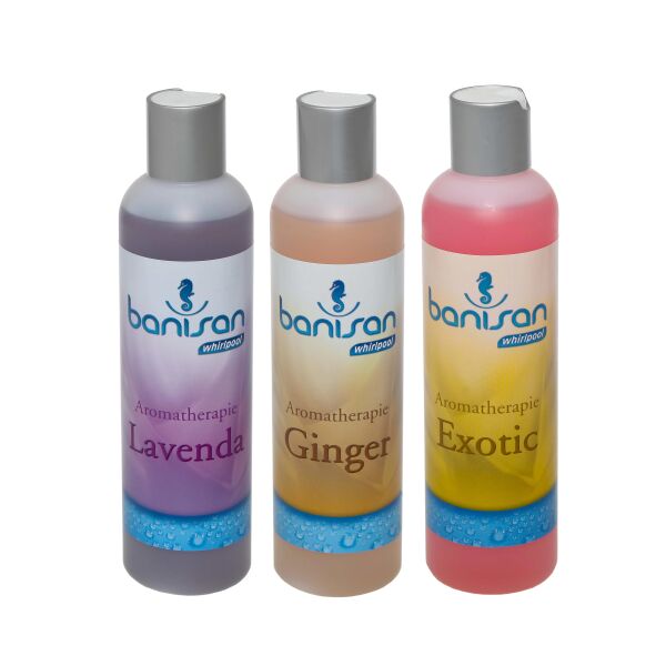 Banisan Aromatherapie 3 Badezusätze Lavenda, Ginger, Exotic, je 250 ml