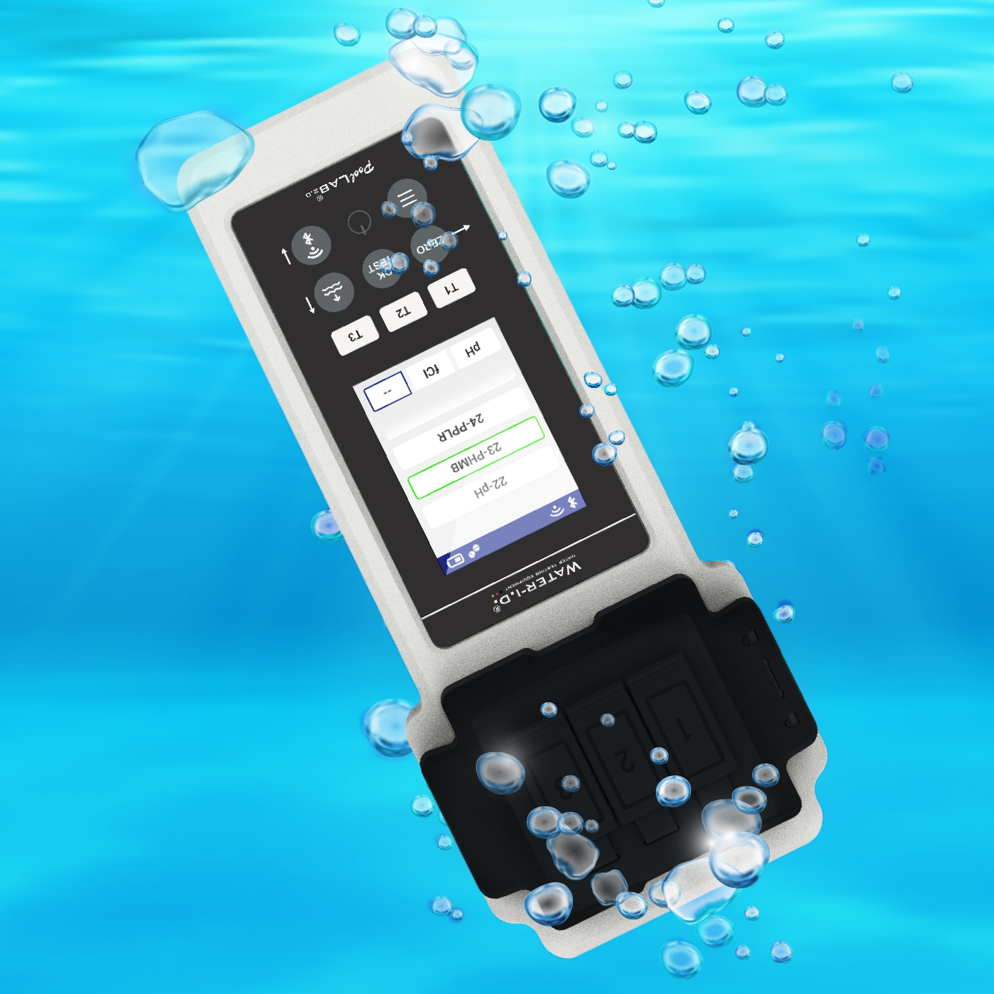 Der innovative elektronische Pool-Wassertester PoolLAB 2.0 ist die optimale Wahl für die professionelle Wasseranalyse.